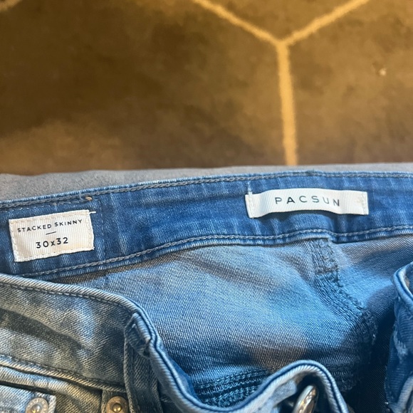 Men’s PacSun Stacked Skinny jeans 30x32 faded light wash - Picture 2 of 4